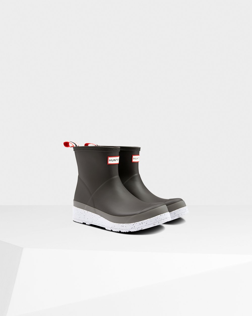 Hunter Original Short Speckle Rain Play Boots - Shop Online Womens Black/Grey - XAISKE394